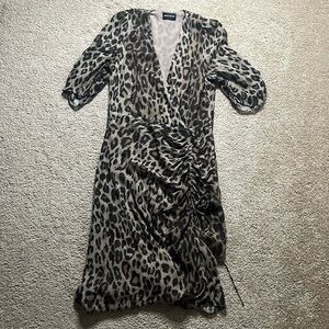 Nicholas Leopard Print Short Sleeve Dress
